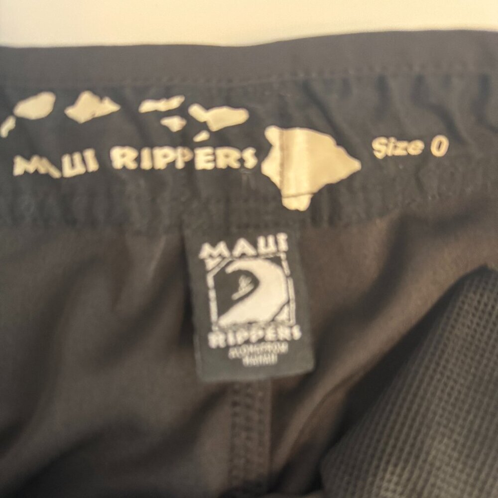 Women's Black Athletic Swim Boardshorts with Velco and Tie Closure Size 0 - Picture 9 of 9